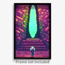 Pixel Art Poster - Acidic Stone (8 Bit Psychedelic Trippy Video Game Print)