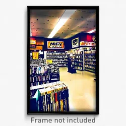 Pixel Art Poster - Nifty Record Store (8 Bit Psychedelic Video Game Print)