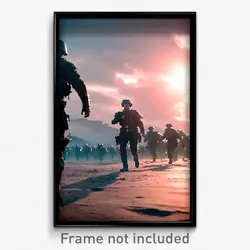 Pixel Art Poster - Upbeat Battlefield (8 Bit Psychedelic Video Game Print)