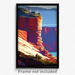 Pixel Art Poster - Rusty Cliff (8 Bit Psychedelic Trippy Weird Video Game Print)