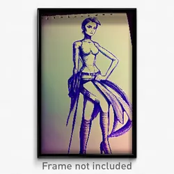 Pixel Art Poster - Slim Drawing (8 Bit Psychedelic Trippy Video Game Print)