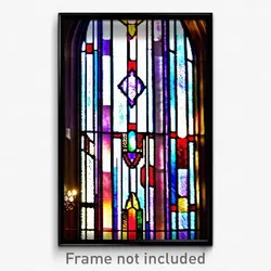 Pixel Art Poster - Enchanting Stained Glass (8 Bit Psychedelic Video Game Print)