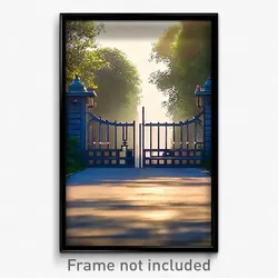 Pixel Art Poster - Peaceful Gate (8 Bit Psychedelic Trippy Video Game Print)