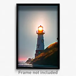 Pixel Art Poster - Creative Lighthouse (8 Bit Psychedelic Video Game Print)