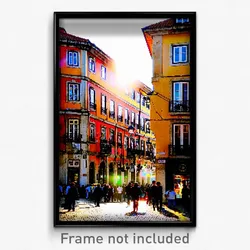 Pixel Art Poster - Acclaimed Lisbon (8 Bit Psychedelic Trippy Video Game Print)