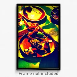 Pixel Art Poster - Warm Mexican Plate (8 Bit Psychedelic Video Game Print)
