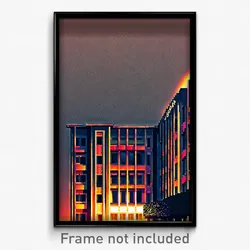 Pixel Art Poster - Bleak Hotel (8 Bit Psychedelic Trippy Weird Video Game Print)