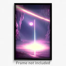 Pixel Art Poster - Wide Cavern (8 Bit Psychedelic Trippy Weird Video Game Print)