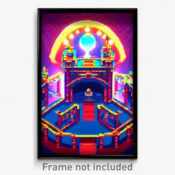 Pixel Art Poster - Memorable Folly (8 Bit Psychedelic Trippy Video Game Print)