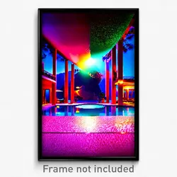 Pixel Art Poster - Liquid Villa (8 Bit Psychedelic Trippy Video Game Print)