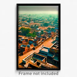 Pixel Art Poster - Dry Indian City (8 Bit Psychedelic Trippy Video Game Print)