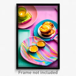 Pixel Art Poster - Energetic Pastel De Nata (8 Bit Psychedelic Video Game Print)