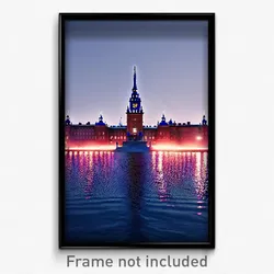 Pixel Art Poster - Blue Stockholm (8 Bit Psychedelic Trippy Video Game Print)