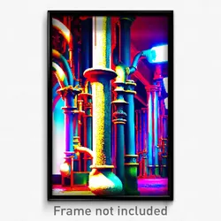 Pixel Art Poster - Fancy Pipes (8 Bit Psychedelic Trippy Weird Video Game Print)