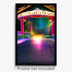 Pixel Art Poster - Enchanted Ramp (8 Bit Psychedelic Trippy Video Game Print)