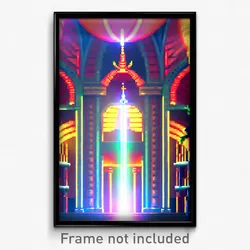 Pixel Art Poster - Bountiful Sanctum (8 Bit Psychedelic Trippy Video Game Print)