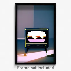 Pixel Art Poster - Unrealistic Television (8 Bit Psychedelic Video Game Print)