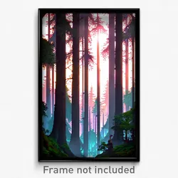 Pixel Art Poster - Zealous Forest (8 Bit Psychedelic Trippy Video Game Print)