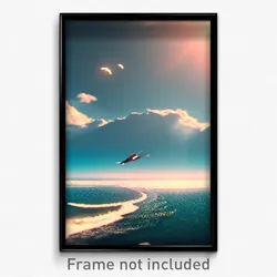 Pixel Art Poster - Flying Ocean (8 Bit Psychedelic Trippy Video Game Print)