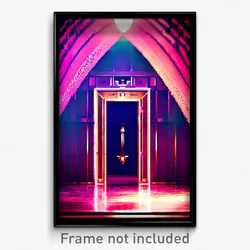 Pixel Art Poster - Secret Chamber (8 Bit Psychedelic Trippy Video Game Print)