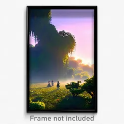 Pixel Art Poster - Unknown Glade (8 Bit Psychedelic Trippy Video Game Print)