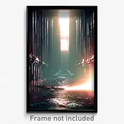 Pixel Art Poster - Long Sewer (8 Bit Psychedelic Trippy Weird Video Game Print)