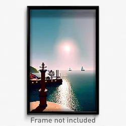 Pixel Art Poster - Nautical Shore (8 Bit Psychedelic Trippy Video Game Print)