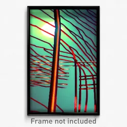 Pixel Art Poster - Wire Frame Glitchy Bedlam (8 Bit Video Game Print)