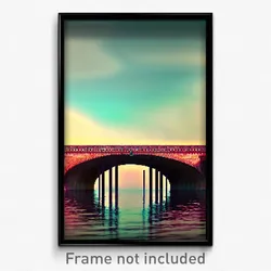 Pixel Art Poster - Wonderful Aquaduct (8 Bit Psychedelic Video Game Print)