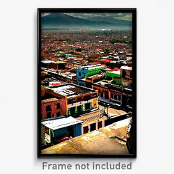 Pixel Art Poster - Worn Mexican City (8 Bit Psychedelic Trippy Video Game Print)