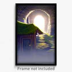 Pixel Art Poster - Neglected Hovel (8 Bit Psychedelic Trippy Video Game Print)