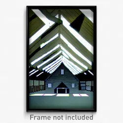 Pixel Art Poster - Triangular Warehouse (8 Bit Psychedelic Video Game Print)