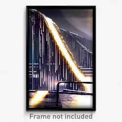 Pixel Art Poster - Steel Cascade (8 Bit Psychedelic Trippy Video Game Print)