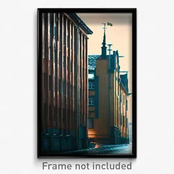 Pixel Art Poster - Murky Swedish Architecture (8 Bit Video Game Print)