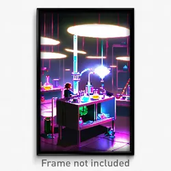 Pixel Art Poster - Liquid Laboratory (8 Bit Psychedelic Trippy Video Game Print)
