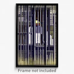 Pixel Art Poster - Detailed Jail (8 Bit Psychedelic Trippy Video Game Print)