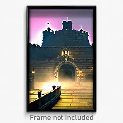 Pixel Art Poster - Strange Fortress (8 Bit Psychedelic Trippy Video Game Print)