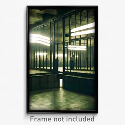 Pixel Art Poster - Underground Prison (8 Bit Psychedelic Video Game Print)