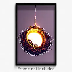 Pixel Art Poster - Round Nest (8 Bit Psychedelic Trippy Weird Video Game Print)