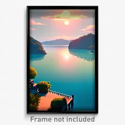 Pixel Art Poster - Peaceful Bay (8 Bit Psychedelic Trippy Video Game Print)