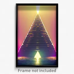 Pixel Art Poster - Agitated Pyramid (8 Bit Psychedelic Trippy Video Game Print)