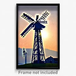 Pixel Art Poster - Insane Windmill (8 Bit Psychedelic Trippy Video Game Print)