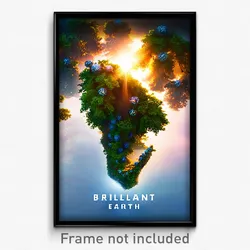 Pixel Art Poster - Brilliant Earth (8 Bit Psychedelic Trippy Video Game Print)