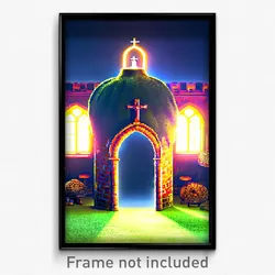 Pixel Art Poster - Round Friary (8 Bit Psychedelic Trippy Video Game Print)