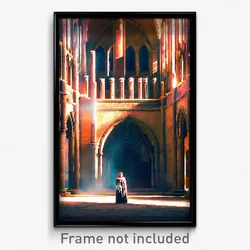 Pixel Art Poster - Humongous Friary (8 Bit Psychedelic Trippy Video Game Print)