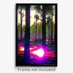 Pixel Art Poster - Unkempt Grove (8 Bit Psychedelic Trippy Video Game Print)