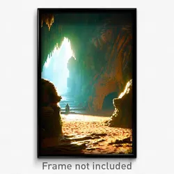 Pixel Art Poster - Admired Cave (8 Bit Psychedelic Trippy Video Game Print)