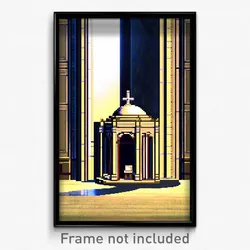 Pixel Art Poster - Homely Mausoleum (8 Bit Psychedelic Trippy Video Game Print)