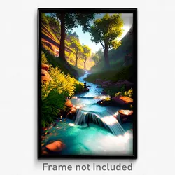 Pixel Art Poster - Outrageous Stream (8 Bit Psychedelic Trippy Video Game Print)