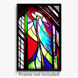 Pixel Art Poster - Vivacious Stained Glass (8 Bit Psychedelic Video Game Print)